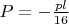 $P=-\frac{pl}{16}$