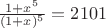 $\frac{1+x^{5}}{(1+x)^{5}}=2101$