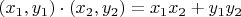 $(x_1, y_1)\cdot(x_2, y_2)=x_1x_2+y_1y_2$