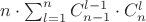 $n\cdot\sum_{l=1}^{n}{C}_{n-1}^{l-1}\cdot{C}_{n}^{l} $