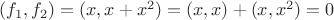 $(f_1,f_2)=(x,x+x^2)=(x,x)+(x,x^2)=0$
