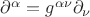 $\partial^\alpha=g^{\alpha\nu}\partial_\nu$ $\partial^\alpha=g^{\alpha\nu}\partial_\nu$