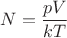 $N=\dfrac{pV}{kT}$