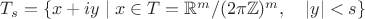 $T_s=\{x+iy\mid x\in T=\mathbb{R}^m/(2\pi\mathbb{Z})^m,\quad |y|<s\}$ $T_s=\{x+iy\mid x\in T=\mathbb{R}^m/(2\pi\mathbb{Z})^m,\quad |y|<s\}$