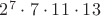 $2^7 \cdot 7 \cdot 11 \cdot 13$