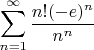$$\sum\limits_{n=1}^{\infty} \frac {n! (-e)^n} {n ^ n}$$