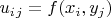 $u_i_j = f (x_i,y_j)$