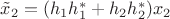 $\tilde{x}_2=(h_1 h_1^*+h_2 h_2^*)x_2$
