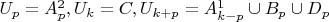 $ U_{p}=A_{p}^2, U_{k}=C, U_{k+p}=A_{k-p}^1\cup B_{p}\cup D_{p} $