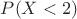 $P(X < 2)$