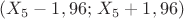 $(X_5-1,96;\,X_5+1,96)$