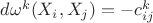 $d\omega^{k}(X_i,X_ j)=-c_{ij}^k$