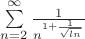 \sum\limits_{n=2}^{\infty} \frac {1} {n^{1+\frac {1} {\sqrt{ln\n}}}}$