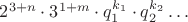 $2^{3+n}\cdot 3^{1+m}\cdot q_1^{k_1}\cdot q_2^{k_2}\dots$ $2^{3+n}\cdot 3^{1+m}\cdot q_1^{k_1}\cdot q_2^{k_2}\dots$