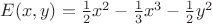 $E(x,y)=\frac {1}{2} x^2 - \frac{1}{3} x^3 - \frac {1}{2} y^2$