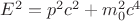 $E^2=p^2c^2+m_0^2c^4$