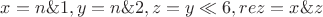 $x=n\&1, y=n\&2, z=y\ll6, rez=x\&z$