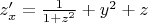 $z'_x=\frac 1{1+z^2}+y^2+z$