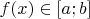 $f(x)\in[a;b]$