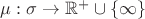 $\mu: \sigma \rightarrow \mathbb{R^{+}} \cup \{\infty\}$ $\mu: \sigma \rightarrow \mathbb{R^{+}} \cup \{\infty\}$