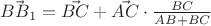 $\vec{BB_1}=\vec{BC}+\vec{AC}\cdot\frac{BC}{AB+BC}$