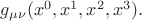 $g_{\mu\nu}(x^0,x^1,x^2,x^3).$ $g_{\mu\nu}(x^0,x^1,x^2,x^3).$