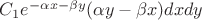 $C_1 e^{-\alpha x-\beta y} (\alpha y-\beta x)dxdy$ $C_1 e^{-\alpha x-\beta y} (\alpha y-\beta x)dxdy$