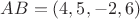 $AB=(4,5,-2,6)$