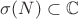 $\sigma(N) \subset \mathbb C$