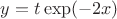 $y=t\exp(-2x)$