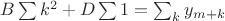 $ B \sum k^2 + D \sum 1 = \sum_k y_{m+k}$