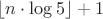 $\lfloor n \cdot \log 5 \rfloor+1 $