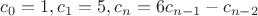$c_0=1,c_1=5,c_n=6c_{n-1}-c_{n-2}$