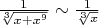 $\[\frac{1}{{\sqrt[3]{{x + {x^9}}}}} \sim \frac{1}{{\sqrt[3]{x}}}\]$