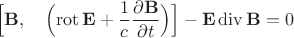 $$\Bigl[\mathbf{B},\quad\Bigl(\operatorname{rot}\mathbf{E}+\dfrac{1}{c}\dfrac{\partial\mathbf{B}}{\partial t}\Bigr)\Bigr]-\mathbf{E}\operatorname{div}\mathbf{B}=0$$