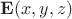 $\mathbf{E}(x,y,z)$