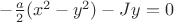 $-{a \over 2}(x^2 - y^2)-Jy = 0$