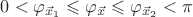 $0<\varphi_{\vec x_1}\leqslant\varphi_{\vec x}\leqslant\varphi_{\vec x_2}<\pi$