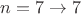 $n=7\to 7$