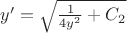 $y'=\sqrt{\frac{1}{4y^2}+C_2}$