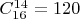 $C^{14}_{16}=120$