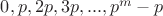 $0, p, 2p, 3p, ..., p^m-p$