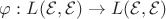 $\varphi:L(\mathcal E,\mathcal E)\to L(\mathcal E,\mathcal E)$