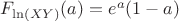$F_{\ln(XY)}(a)=e^a(1-a)$