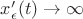 $x'_\epsilon(t)\to\infty$ $x'_\epsilon(t)\to\infty$