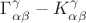 $\Gamma_{\alpha\beta}^\gamma-K_{\alpha\beta}^\gamma$