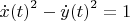 ${\dot x(t)}^2 - {\dot y(t)}^2=1$
