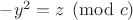 $-y^2=z\pmod{c}$