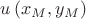 $u\left( {x_M ,y_M } \right)$