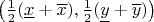 $\left(\frac12(\underline{x} +\overline{x}),\frac12(\underline{y} +\overline{y})\right)$